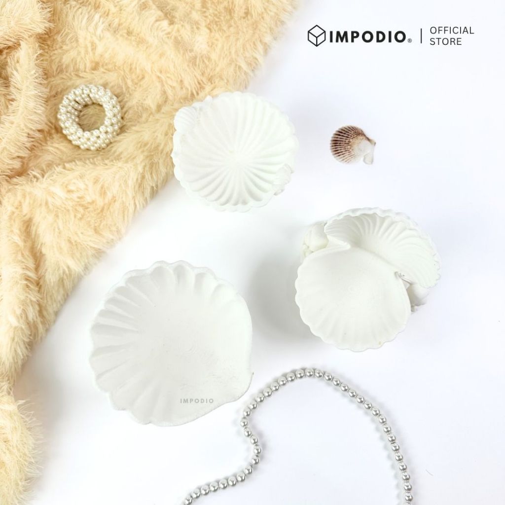 IMPODIO Shell Jewelry Tray Aesthetic Vintage – Tempat Perhiasan Kerang Estetik Jewelry Holder Dekorasi Meja & Foto Produk