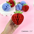 IMPODIO Honeycomb Paper Strawberry Blueberry 3D – Gantungan Dekorasi Pesta Buah Kertas Lipat Aesthetic Party Decor