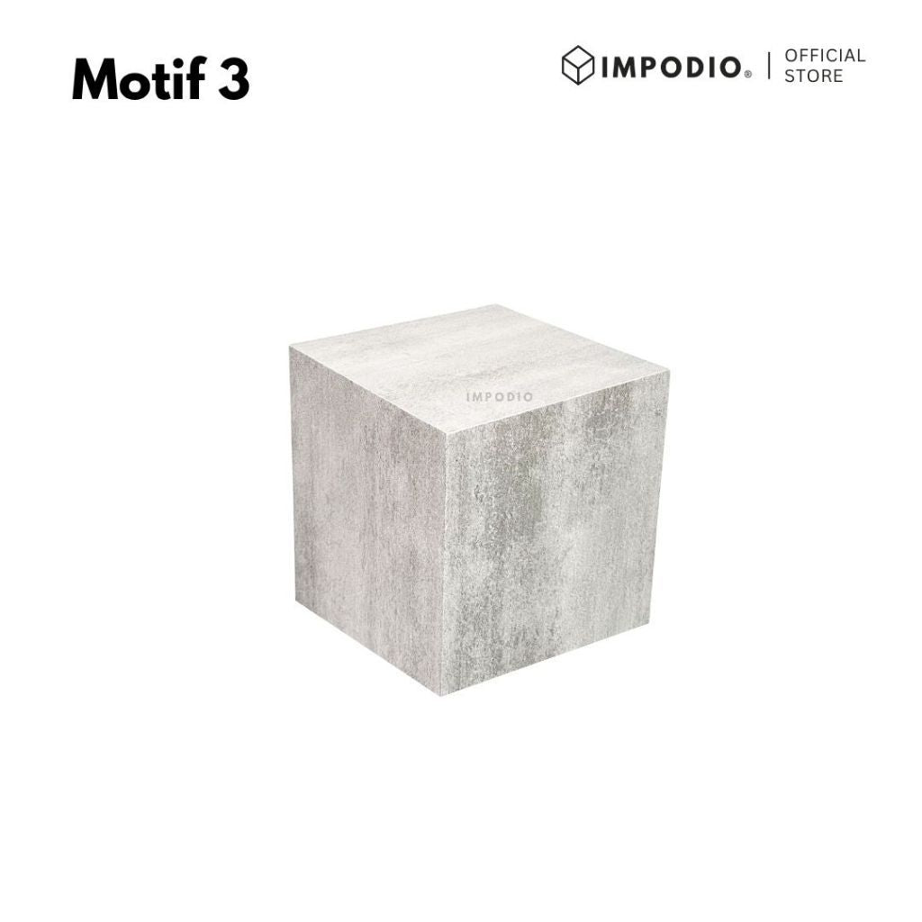 IMPODIO Podium Kubus Display Produk Motif Marmer Kayu Beton Batu Semen - Properti Foto Produk Aesthetic - Tatakan Alas Display Studio Foto Minimalis - Dekorasi Photoshoot