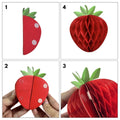 IMPODIO Honeycomb Paper Strawberry Blueberry 3D – Gantungan Dekorasi Pesta Buah Kertas Lipat Aesthetic Party Decor