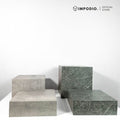 IMPODIO Podium Kubus Display Produk Motif Marmer Kayu Beton Batu Semen - Properti Foto Produk Aesthetic - Tatakan Alas Display Studio Foto Minimalis - Dekorasi Photoshoot