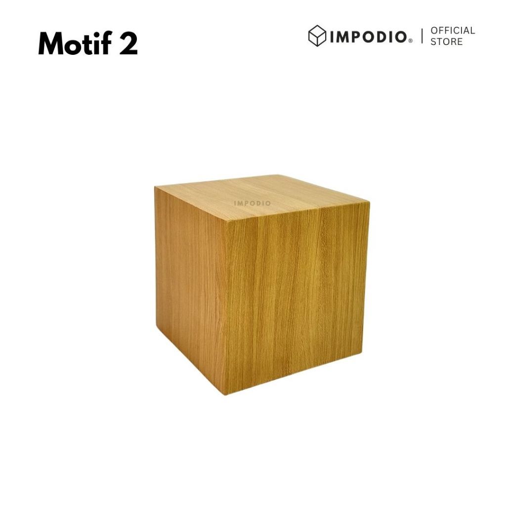 IMPODIO Podium Kubus Display Produk Motif Marmer Kayu Beton Batu Semen - Properti Foto Produk Aesthetic - Tatakan Alas Display Studio Foto Minimalis - Dekorasi Photoshoot