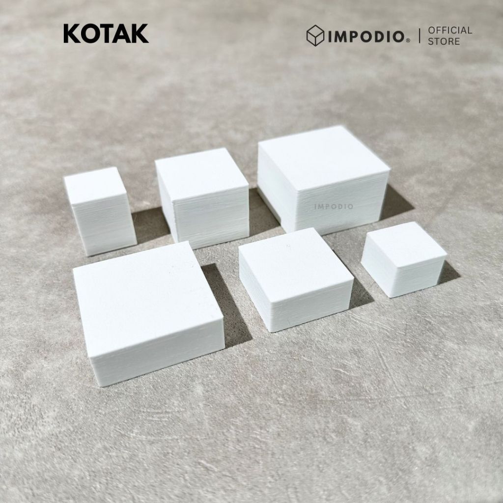 IMPODIO Set Geometry Mini 6 pcs – Prop Foto Produk Bulat & Kotak – Podium Display Mini untuk Konten & UMKM
