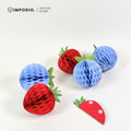 IMPODIO Honeycomb Paper Strawberry Blueberry 3D – Gantungan Dekorasi Pesta Buah Kertas Lipat Aesthetic Party Decor