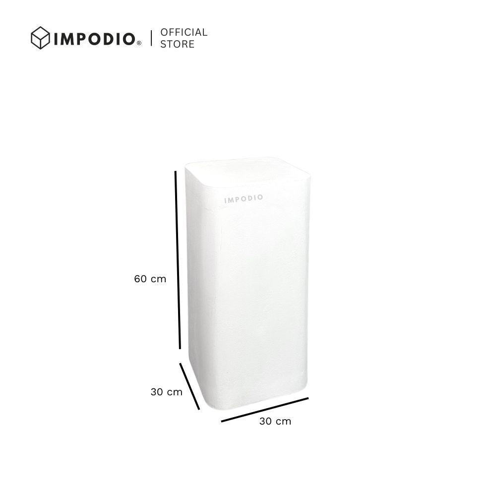 IMPODIO Rounded Square Podium JUMBO 30 cm Tinggi 40/60/80 cm – Standing Display Produk, Cake Table, Booth & Dekorasi