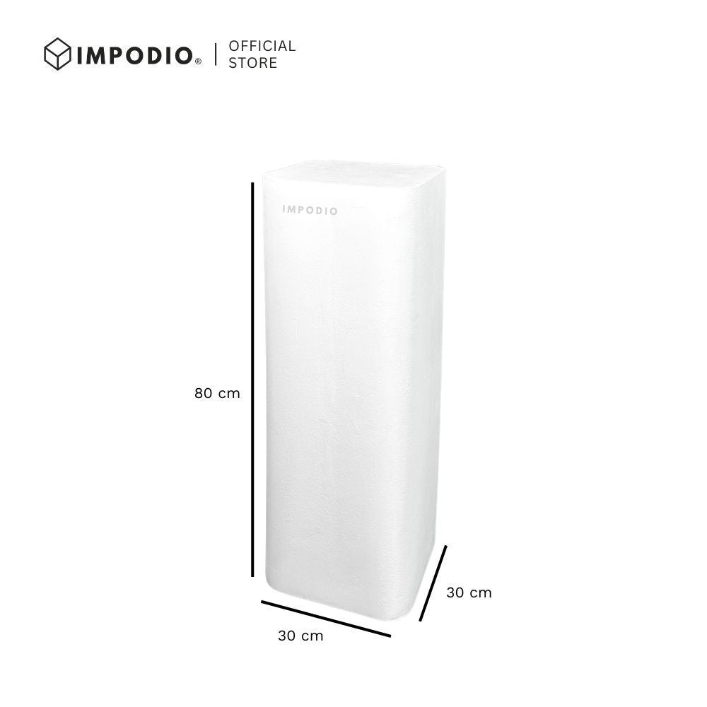 IMPODIO Rounded Square Podium JUMBO 30 cm Tinggi 40/60/80 cm – Standing Display Produk, Cake Table, Booth & Dekorasi