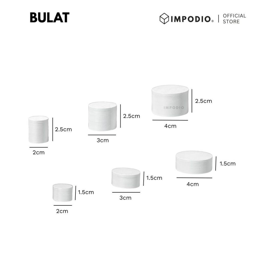 IMPODIO Set Geometry Mini 6 pcs – Prop Foto Produk Bulat & Kotak – Podium Display Mini untuk Konten & UMKM