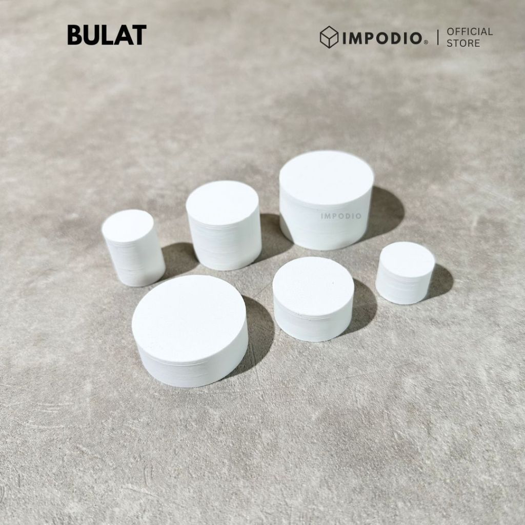 IMPODIO Set Geometry Mini 6 pcs – Prop Foto Produk Bulat & Kotak – Podium Display Mini untuk Konten & UMKM