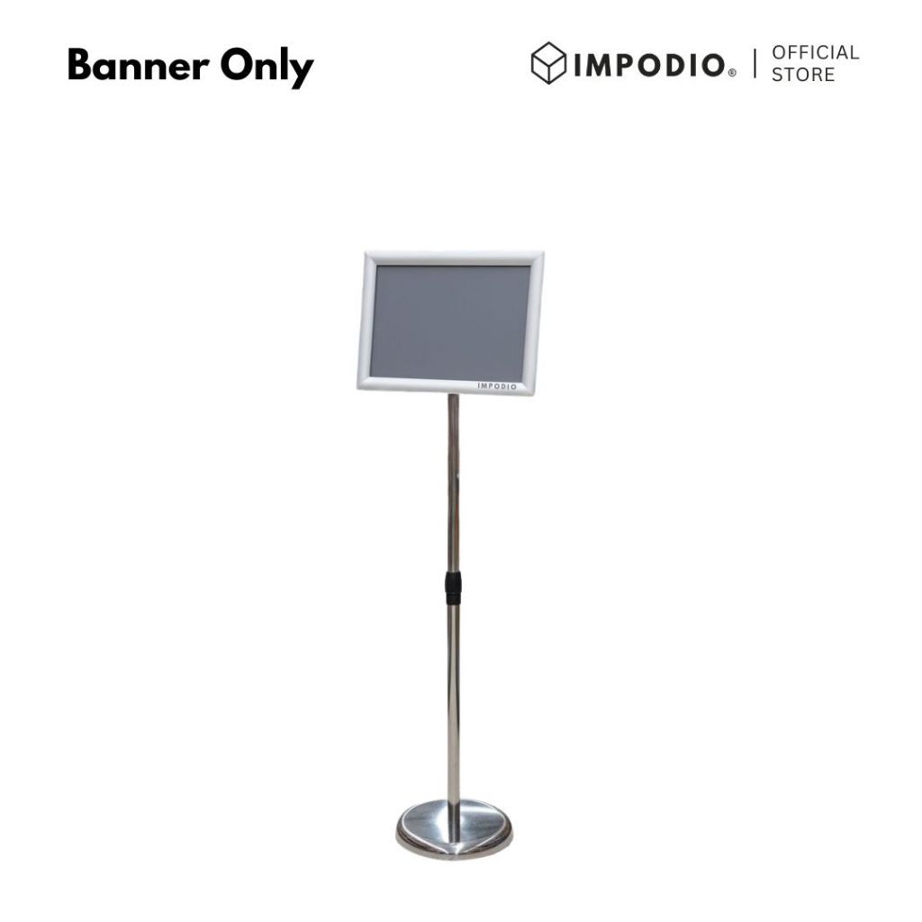 IMPODIO Banner Standing Stainless Ukuran A4 -  Sign Petunjuk / Media Promosi