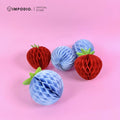 IMPODIO Honeycomb Paper Strawberry Blueberry 3D – Gantungan Dekorasi Pesta Buah Kertas Lipat Aesthetic Party Decor