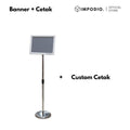 IMPODIO Banner Standing Stainless Ukuran A4 -  Sign Petunjuk / Media Promosi