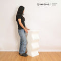 IMPODIO Pedestal Wavy Modern 30x30x80 cm – Podium Display Stand Produk Estetik untuk Event, Toko, Galeri, Pameran & Photoshoot