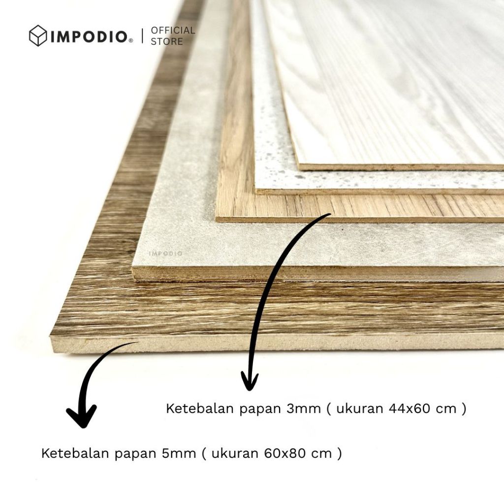 IMPODIO Alas Foto Hardboard Motif Texture – Wood, Semen & Terrazzo - Background Foto Produk Estetik