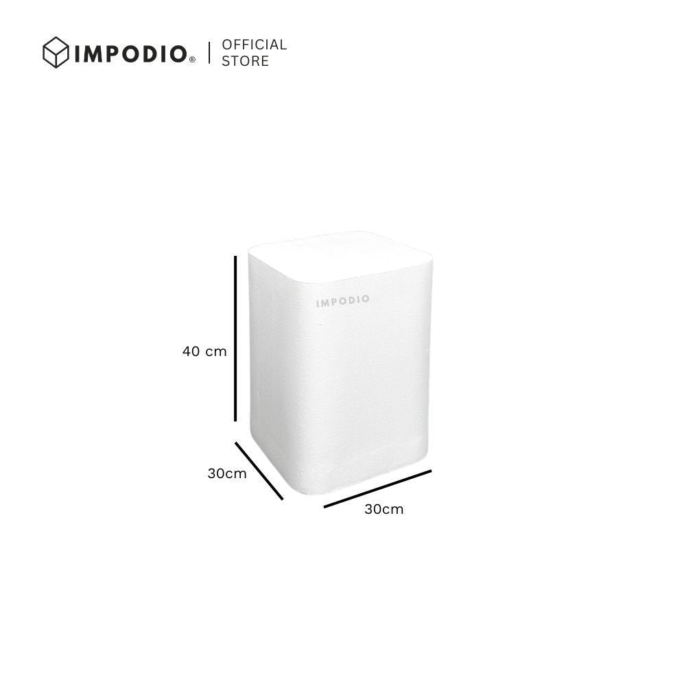 IMPODIO Rounded Square Podium JUMBO 30 cm Tinggi 40/60/80 cm – Standing Display Produk, Cake Table, Booth & Dekorasi