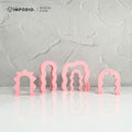 IMPODIO Set 5 pcs Properti Foto Produk Minimalis Model Gelombang Wavy Arch Pastel - Pajangan Meja & props foto produk estetik