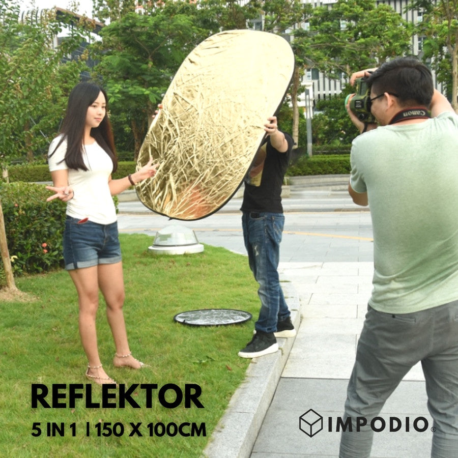 Reflektor 5 in 1 IMPODIO Ukuran 150 x 100cm Terbesar - Free Tas