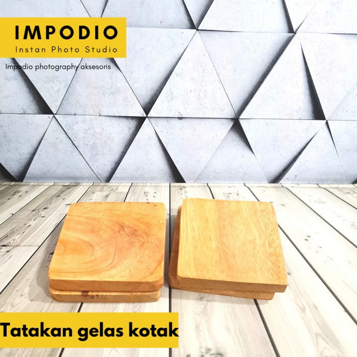 Tatakan Gelas / Tatakan Kayu/Tatakan Gelas KOTAK - Aksesoris Photo