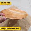 IMPODIO Piring Kayu Mahoni Besar - Diameter 20cm - close up