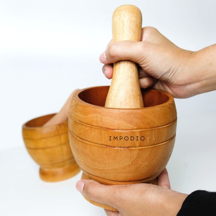 Set Lumpang/Lumbung kayu asli - Tumbukan bumbu props IMPODIO
