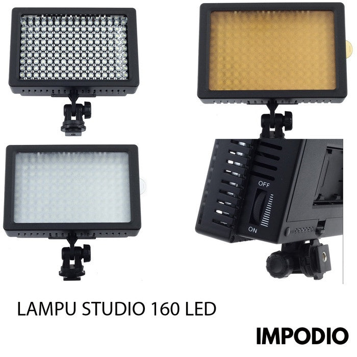 IMPODIO TaffSTUDIO Lightdow Lighting Kamera 160 LED - LD-160 - Black