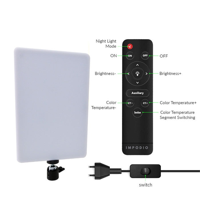 IMPODIO LED Panel fill light 24x15cm - remote control