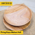 IMPODIO Piring Kayu Mahoni Besar - Diameter 20cm - tampak samping