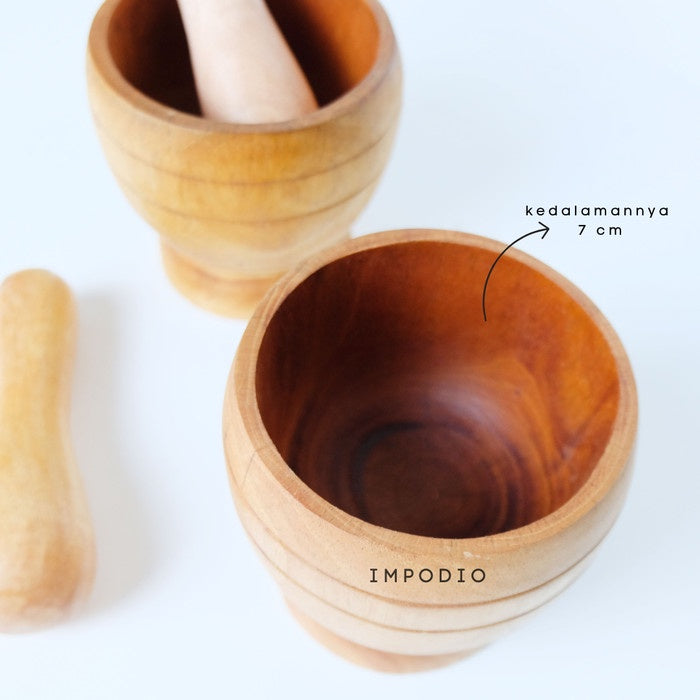 Set Lumpang/Lumbung kayu asli - Tumbukan bumbu props IMPODIO