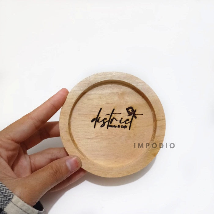 IMPODIO Free grafir laser tatakan Gelas Kayu Mahoni - coaster cangkir