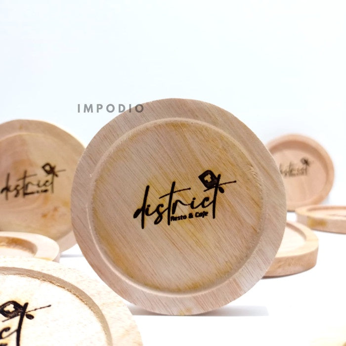 IMPODIO Free grafir laser tatakan Gelas Kayu Mahoni - coaster cangkir