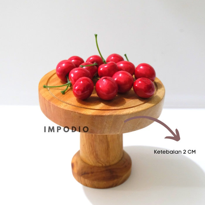 IMPODIO Stand Cake kayu 15cm / display dessert kue / properti makan