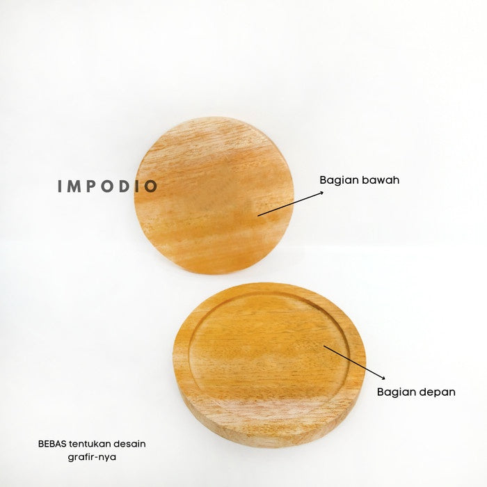 IMPODIO Free grafir laser tatakan Gelas Kayu Mahoni - coaster cangkir