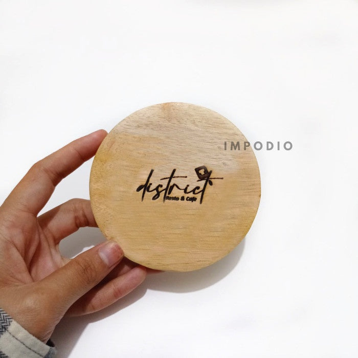 IMPODIO Free grafir laser tatakan Gelas Kayu Mahoni - coaster cangkir