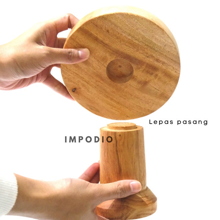 IMPODIO Stand Cake kayu 15cm / display dessert kue / properti makan