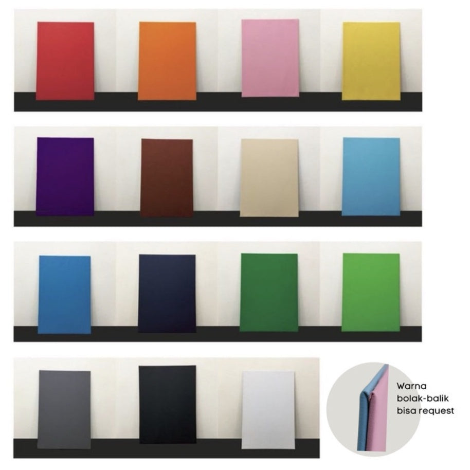 Hardboard IMPODIO Alas foto warna polos 100cm x 100cm + 2 warna background polos