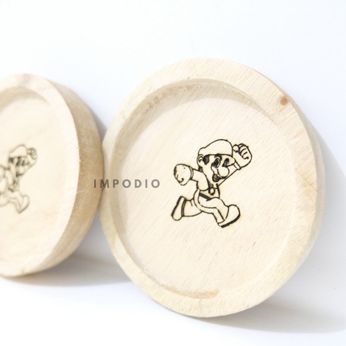 IMPODIO Free grafir laser tatakan Gelas Kayu Mahoni - coaster cangkir