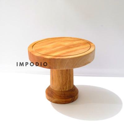 IMPODIO Stand Cake kayu 15cm – display dessert kue – properti makan