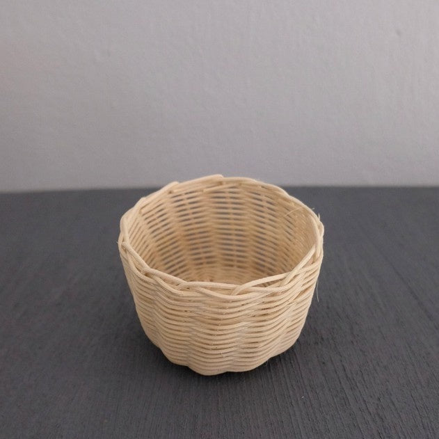 IMPODIO Keranjang rotan mini - ukuran kecil 8cm - tampak samping