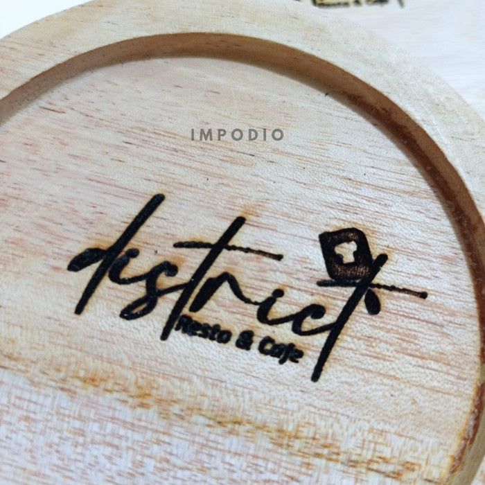 IMPODIO Free grafir laser tatakan Gelas Kayu Mahoni - coaster cangkir