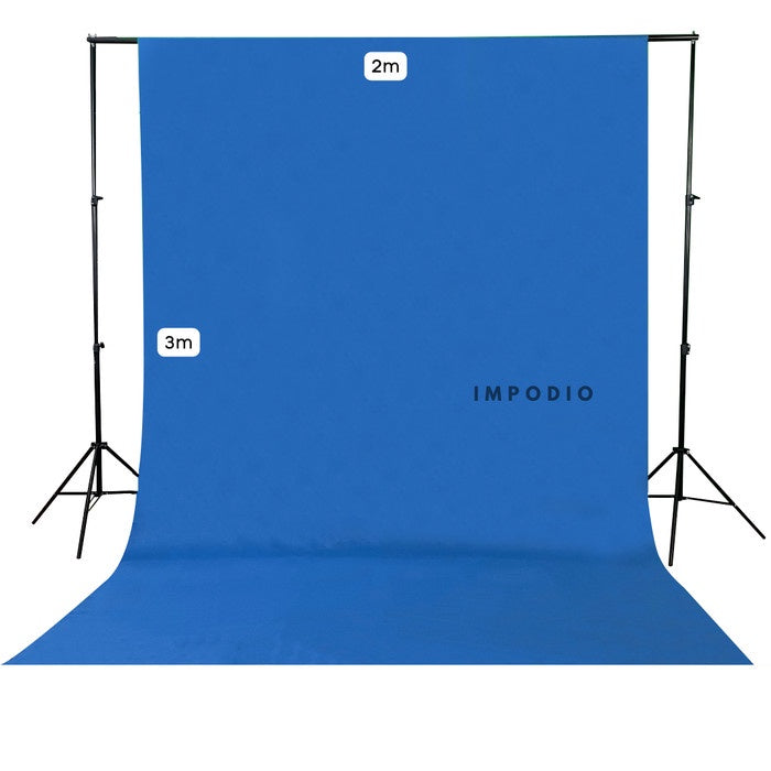 IMPODIO Paket Stand 3x2M kain Biru & Merah - Properti studio foto