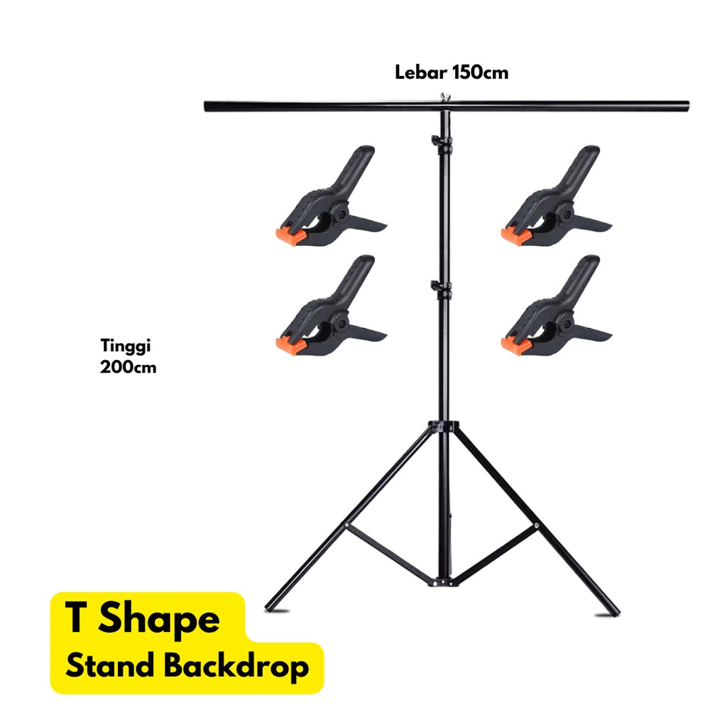 IMPODIO T shape Stand Background ukuran 150cm x 200cm Adjustable