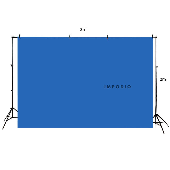 IMPODIO Paket Stand 3x2M kain Biru & Merah - Properti studio foto