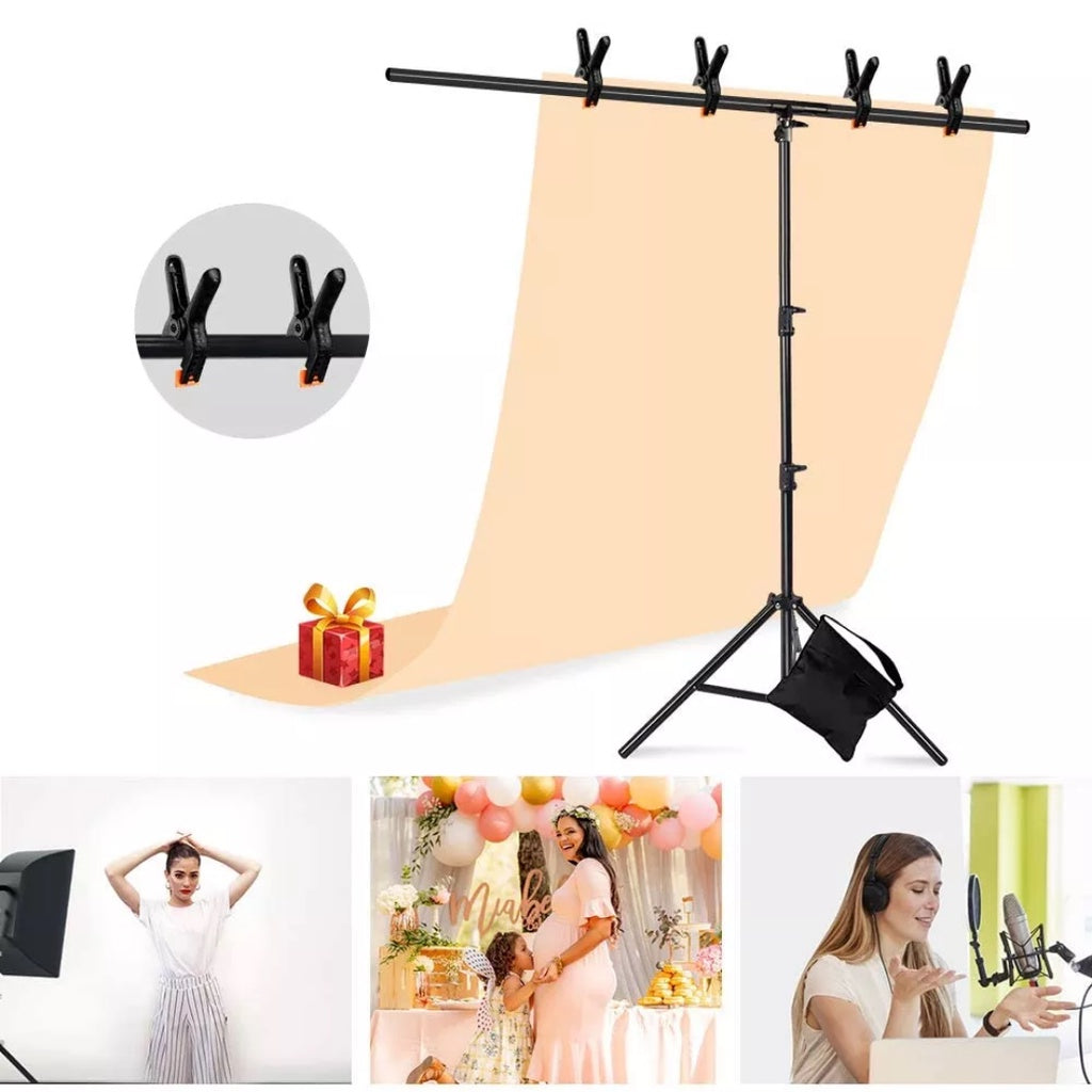 IMPODIO T shape Stand Background ukuran 150cm x 200cm Adjustable