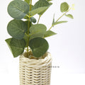 IMPODIO Vas bunga rotan + Paket leaf artificial aksesoris - detail produk