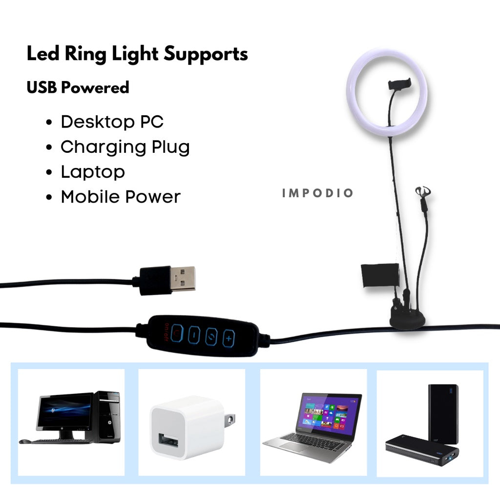 IMPODIO Ringlight 26cm IMPODIO – holder hp live - detail produk