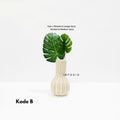 IMPODIO Vas bunga rotan + Paket leaf artificial aksesoris - packaging