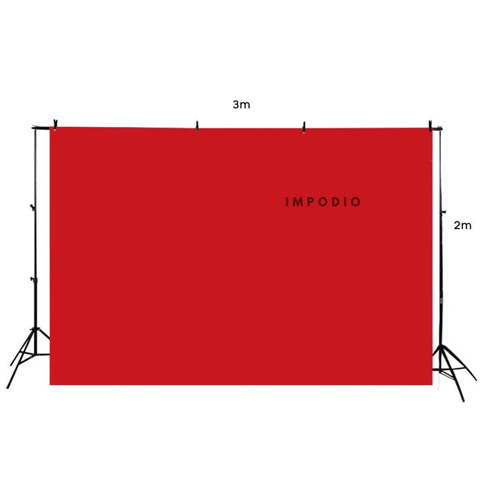 IMPODIO Paket Stand 3x2M kain Biru & Merah - Properti studio foto