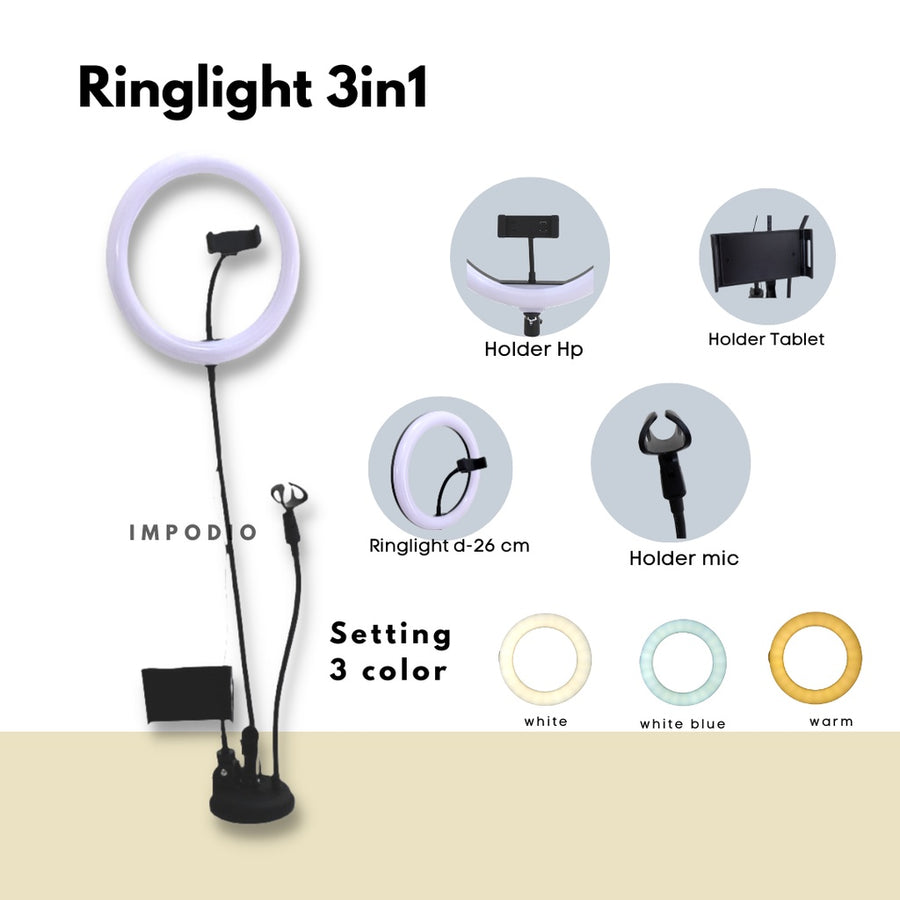IMPODIO Ringlight 26cm IMPODIO – holder hp live