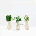 IMPODIO Vas bunga rotan + Paket leaf artificial aksesoris