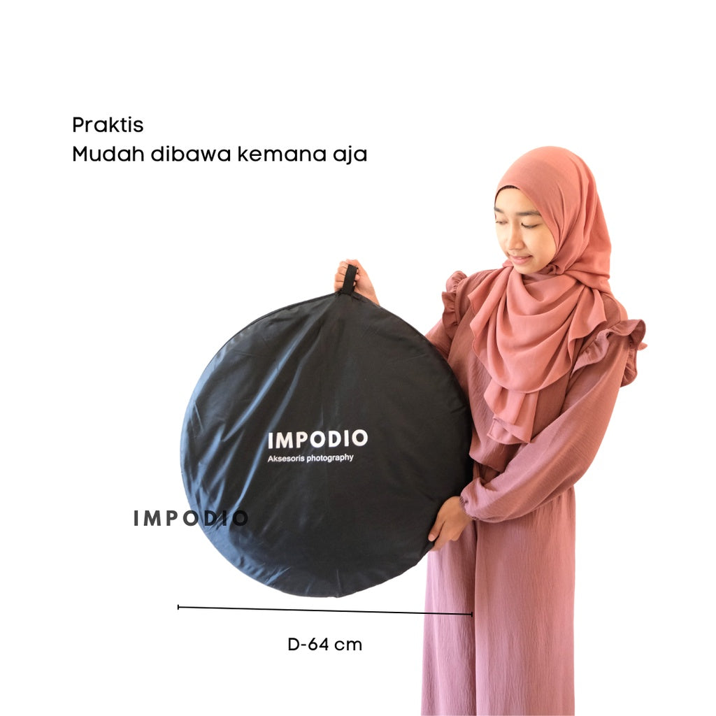 IMPODIO Reflector Studio Foto 7in1 Oval Ukuran 120x180cm Untuk studio