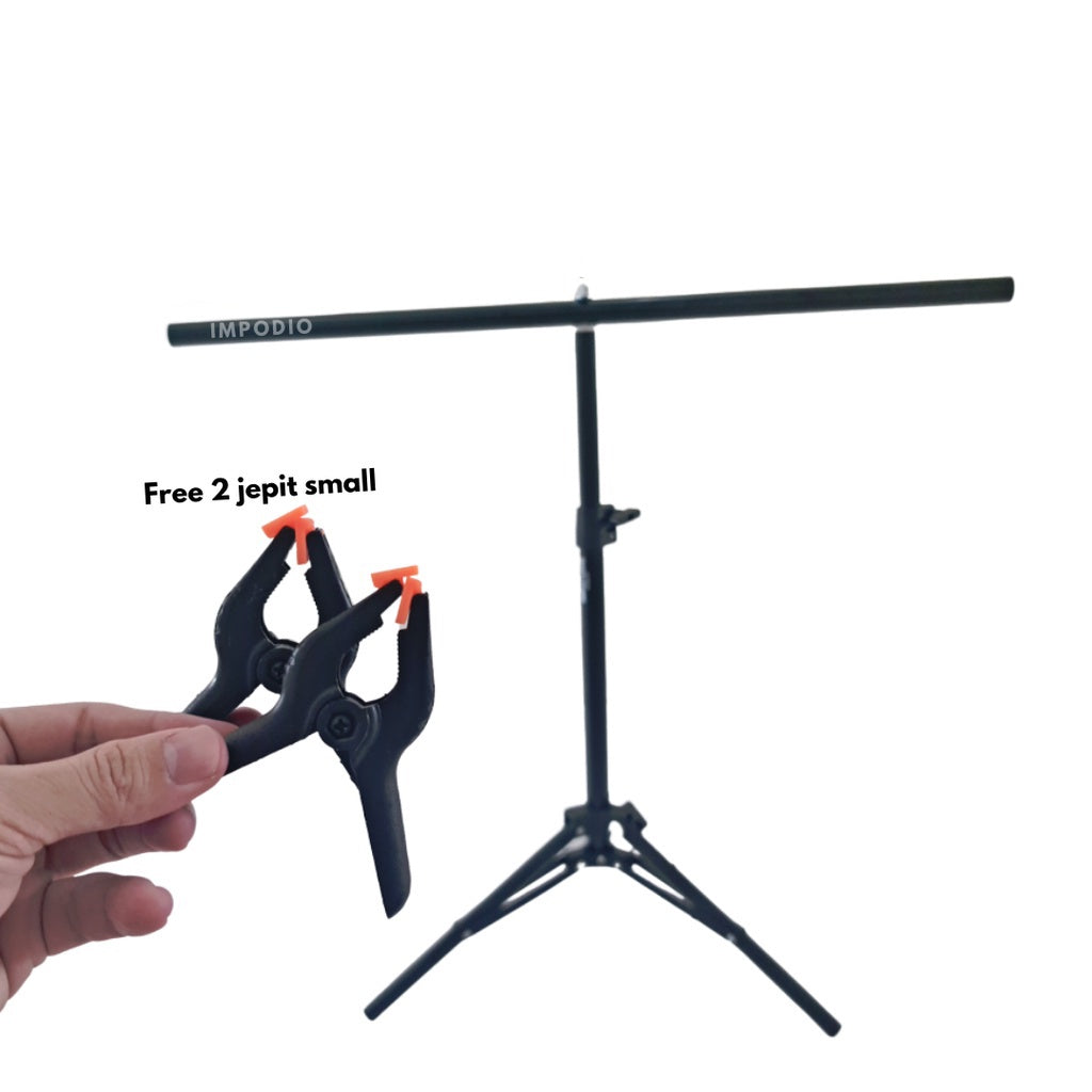 IMPODIO Mini Stand backdrop ukuran 70 x 65cm FREE 2 jepit backdrop